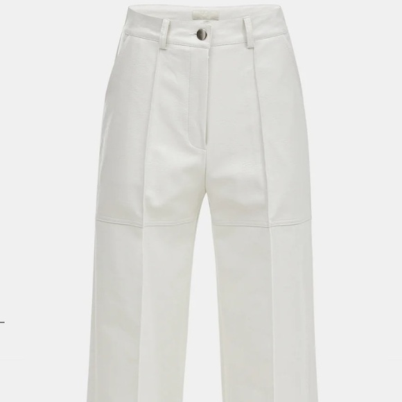 Sourceunknown faux Leather Panelled Trousers, White size M - Picture 2 of 7